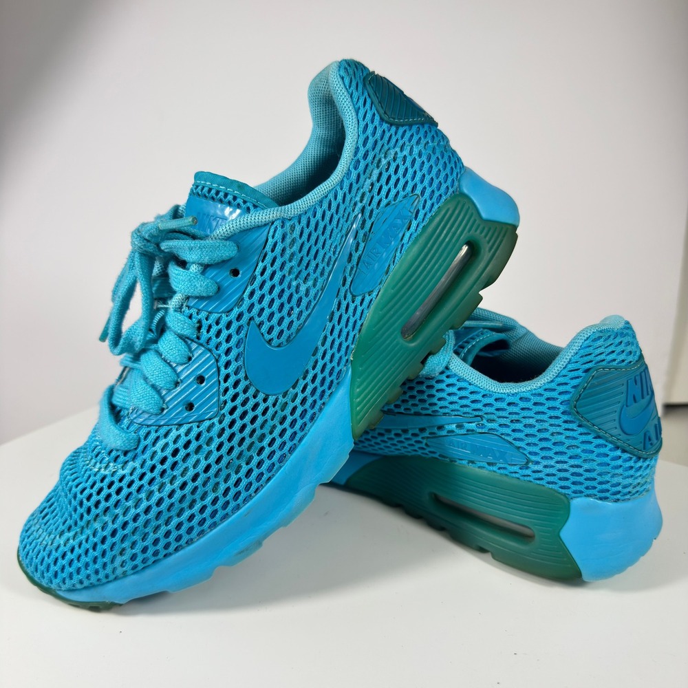 Nike Air Max 90 Ultra BR Womens Size 8 Blue Green Mesh Sneakers 725061-401